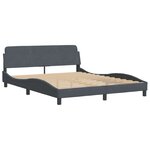 vidaXL Lit avec matelas Dover gris foncé 160x200 cm velours