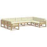 vidaXL Ensemble de canapés d'extérieur 9 Pièces Blanc et crème