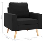 vidaXL Fauteuil Noir Tissu