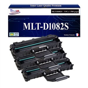 T3AZUR - 3x Toners compatibles avec Samsung MLTD1082S D1082S pour Samsung ML1640 ML1640K ML1641 ML1641K ML1642K ML1645 ML2240 ML2240K ML2241 ML2241K ML2451DK