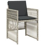 Ensemble de salle à manger de jardin de 9 pièces avec coussins gris clair en poly rotin