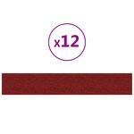 vidaXL Panneaux muraux 12 Pièces Rouge bordeaux 90x15 cm Tissu 1 62 m²