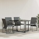 vidaXL Chaises de jardin 4 Pièces Noir et anthracite 50.5 x 59 x 81.5 cm