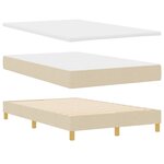 vidaXL Lit boxspring avec matelas Crème 120 x 190 cm tissu