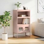 vidaXL Buffet haut rose 68x39x123 cm acier