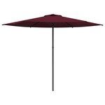 vidaXL Parasol de jardin 300 x 300 cm Polyester Rectangulaire Bordeaux