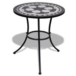 vidaXL Mobilier de bistro 3 Pièces Carreaux céramiques Noir et blanc