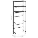 vidaXL Support de rangement de toilette à 3 niveaux Noir 53x28x169 cm
