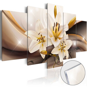 Tableau sur verre acrylique - shiny lily [glass] l x h en cm 100x50
