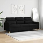 vidaXL Canapé à 3 places Noir 180 cm Tissu