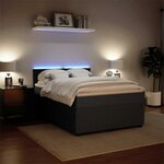 vidaXL Sommier à lattes de lit et matelas Gris foncé 140x190cm Velours