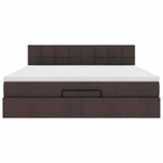 VidaXL Cadre de lit ottoman avec matelas marron foncé 160x200 cm tissu