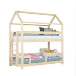 Lit superposé cabane MONTY 222 cm verni