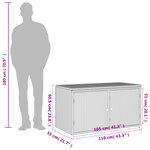 vidaXL Armoire de rangement jardin gris 110x55x60 5 cm résine tressée