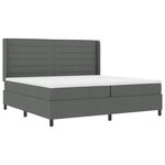 Lit box spring vidaXL avec matelas gris foncé 200x200 cm en tissu