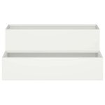 vidaXL Cache-pot de jardin Blanc 100 x 60 x 45 cm Acier laminé à froid