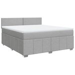 vidaXL Sommier à lattes de lit avec matelas Gris clair 180x200cm Tissu