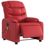 vidaXL Fauteuil de massage inclinable électrique rouge similicuir