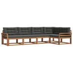 vidaXL Ensemble de canapés d'extérieur 5 Pièces Naturel et Anthracite