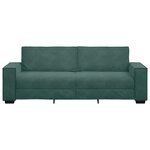 vidaXL Canapé à 3 places Vert foncé 180 cm Velours