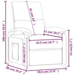 vidaXL Fauteuil inclinable Gris clair Tissu