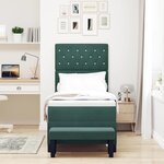 vidaXL Lit à ressorts avec matelas Vert foncé 80 x 200 cm Velours