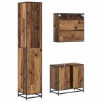 vidaXL Ensemble de mobilier de salle de bain 3 Pièces Bois Ancien