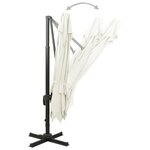 vidaXL Parasol de jardin déporté avec double plateau 300 x 300 cm Sable