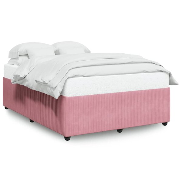 vidaXL Cadre de lit sans matelas rose 140x190 cm velours