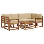 vidaXL Ensemble de canapés d'extérieur 7 pc Naturel et Beige