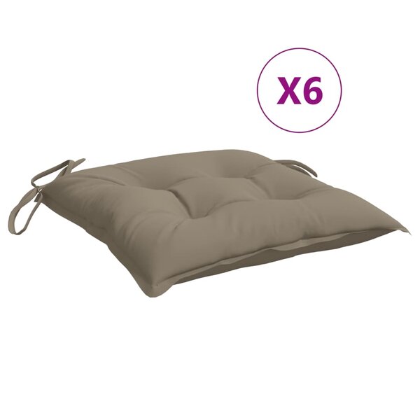 vidaXL Coussins de chaise 6 Pièces taupe 50x50x7 cm tissu oxford