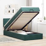 vidaXL Cadre de lit ottoman avec matelas vert foncé 90x200 cm velours