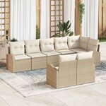 vidaXL Ensemble de canapé de jardin 8 Pièces 289 x 124 x 85 cm Poly rotin