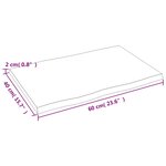 vidaXL Dessus de table bois chêne massif traité bordure assortie
