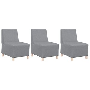 vidaXL Unité de Sofa Modulaire Sans Accoudoirs 3 Pièces Gris clair