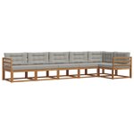 vidaXL Ensemble de canapés d'extérieur 6 Pièces Naturel et gris clair