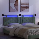vidaXL Tête de lit suspendue Avec lumière LED Vert Mer Velours