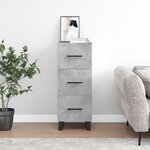 vidaXL Buffet Gris béton 34 5x34x90 cm Bois d'ingénierie