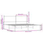 vidaXL Cadre de lit en métal sans matelas chêne sonoma 183x213 cm
