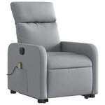 vidaXL Fauteuil inclinable de massage électrique Gris clair Tissu