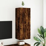 vidaXL Meuble TV mural chêne fumé 40 5x30x102 cm bois d'ingénierie