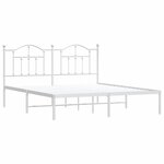 vidaXL Cadre de lit métal sans matelas et tête de lit blanc 183x213 cm