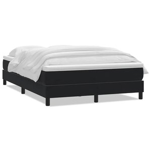 vidaXL Sommier à lattes de lit avec matelas noir 160x210 cm velours