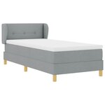 vidaXL Lit à ressorts avec matelas Gris clair 90 x 200 cm tissu