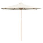 vidaXL Parasol de jardin Blanc crème Ø 270 x 260 cm Bambou