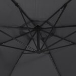 vidaXL Parasol de jardin en porte-à-faux avec lumières LED noir 350 cm