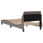 vidaXL Cadre de lit avec tête de lit sans matelas taupe 90x190cm tissu