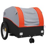 vidaXL Remorque de vélo noir et orange 30 kg fer