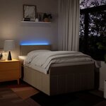 vidaXL Sommier à lattes de lit avec matelas Crème 120x200 cm Tissu