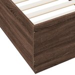 vidaXL Cadre de lit avec LED sans matelas chêne marron 100x200 cm